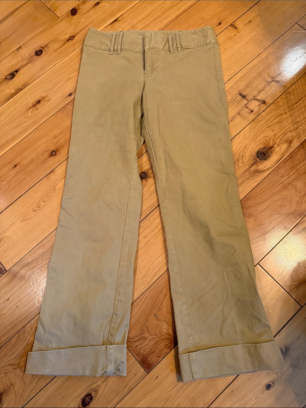 GAP Factory Tan Boot-Cut Chino Cuffed Pants Sz 4A